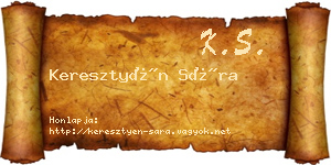 Keresztyén Sára névjegykártya